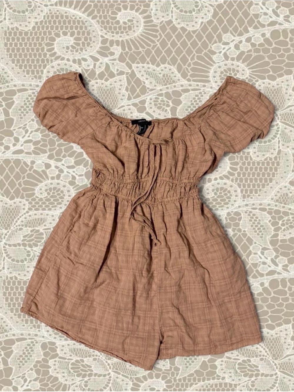 Women’s Off-Shoulder One-Piece Romper in Dusty Rose